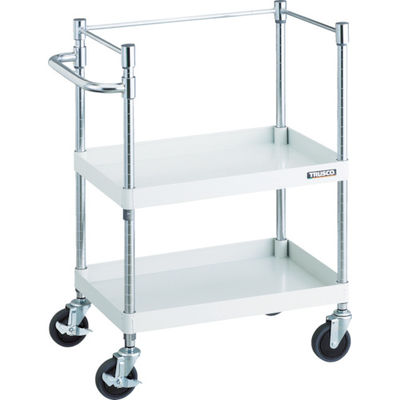 トラスコ中山 TRUSCO ツールワゴン フェニックスワゴン 省音 600X400XH880 3方枠付 ホワイト PEW-962K-W 1台（直送品）