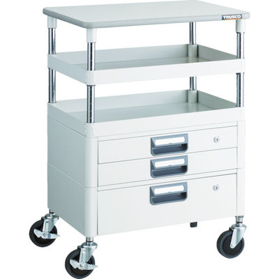 TRUSCO ツールワゴン フェニックスワゴン 抗菌 省音 600X400XH880 引出 天板付 ホワイト PEW-962VXT-W 1台（直送品）