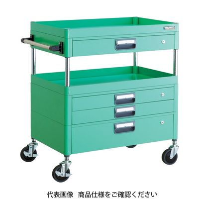 TRUSCO ツールワゴン フェニックスワゴン 省音 600X400XH880 引出付 ヤンググリーン PEW-962VXZ-YG 1台（直送品）