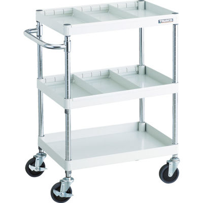 トラスコ中山 TRUSCO ツールワゴン フェニックスワゴン 省音 600X400 仕切2段付 ホワイト PEW-963S2-W 1台（直送品）