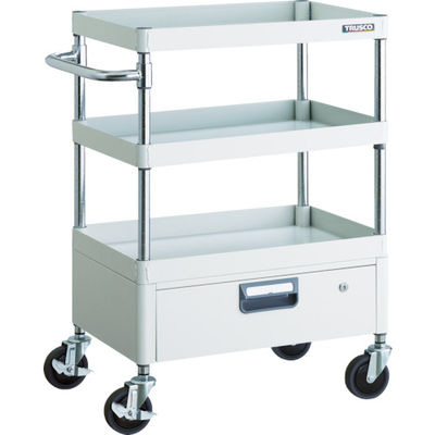 TRUSCO ツールワゴン フェニックスワゴン 省音 600X400XH880 1段引出付 ホワイト PEW-963V-W 1台（直送品）