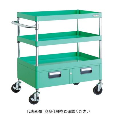 TRUSCO ツールワゴン フェニックスワゴン 省音 600X400XH880 2列引出付 ヤンググリーン PEW-963W-YG 1台（直送品）