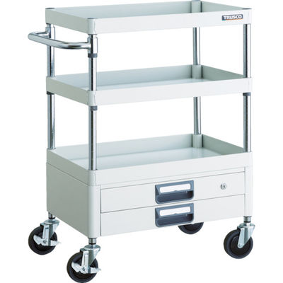 TRUSCO ツールワゴン フェニックスワゴン 省音 600X400XH880 2段引出付 ホワイト PEW-963X-W 1台（直送品）