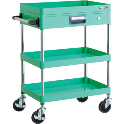 TRUSCO ツールワゴン フェニックスワゴン 省音 600X400 薄型1段引出付 ヤンググリーン PEW-963Z-YG 1台（直送品）