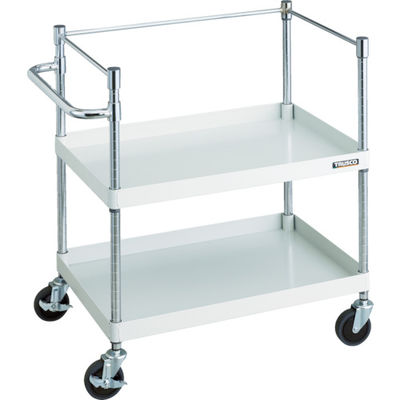 トラスコ中山 TRUSCO ツールワゴン フェニックスワゴン 省音 750X500XH880 3方枠付 ホワイト PEW-972K-W 1台（直送品）