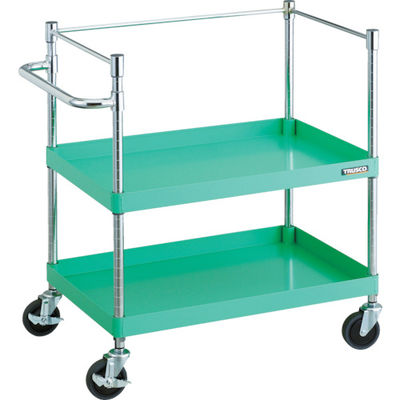 TRUSCO ツールワゴン フェニックスワゴン 省音 750X500XH880 3方枠付 ヤンググリーン PEW-972K-YG 1台（直送品）