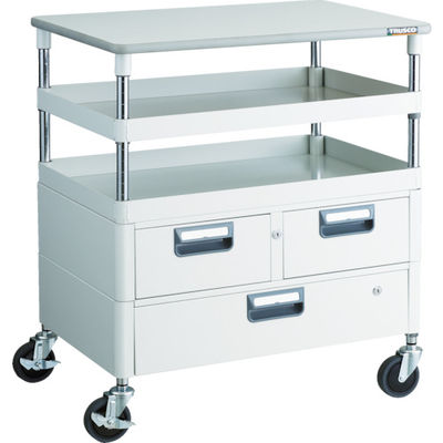 TRUSCO ツールワゴン フェニックスワゴン 抗菌 省音 750X500XH880 引出 天板付 ホワイト PEW-972VWT-W 1台（直送品）