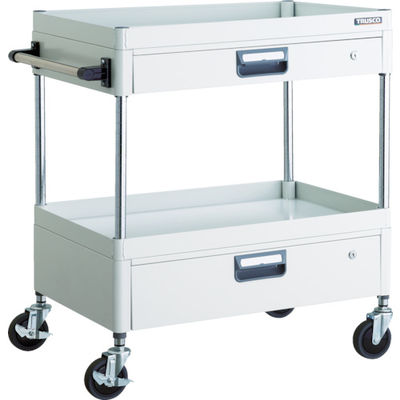 トラスコ中山 TRUSCO ツールワゴン フェニックスワゴン 省音 750X500XH880 引出付 ホワイト PEW-972VZ-W 1台（直送品）