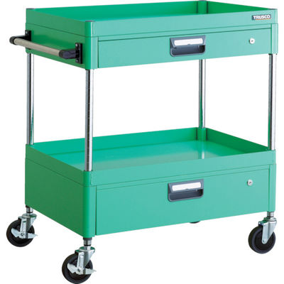 TRUSCO ツールワゴン フェニックスワゴン 省音 750X500XH880 引出付 ヤンググリーン PEW-972VZ-YG 1台（直送品）