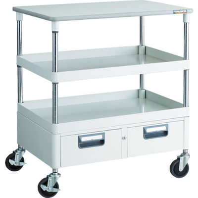 TRUSCO ツールワゴン フェニックスワゴン 省音 750X500XH880 引出 天板付 ホワイト PEW-972WT-W 1台（直送品）