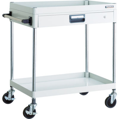 トラスコ中山 TRUSCO ツールワゴン フェニックスワゴン 省音 750X500 薄型1段引出付 ホワイト PEW-972Z-W 1台（直送品）