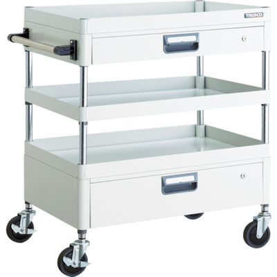 トラスコ中山 TRUSCO ツールワゴン フェニックスワゴン 省音 750X500XH880 引出付 ホワイト PEW-973VZ-W 1台（直送品）