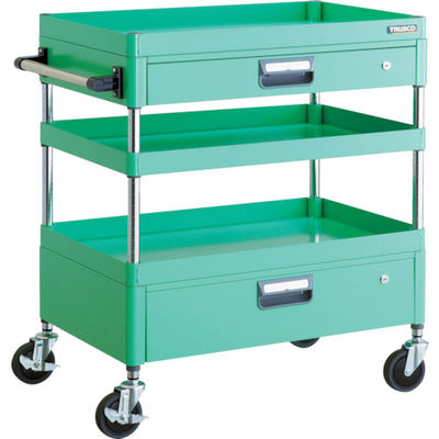 TRUSCO ツールワゴン フェニックスワゴン 省音 750X500XH880 引出付 ヤンググリーン PEW-973VZ-YG 1台（直送品）