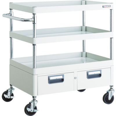 TRUSCO ツールワゴン フェニックスワゴン 省音 750X500XH880 2列引出付 ホワイト PEW-973W-W 1台（直送品）