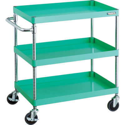 TRUSCO ツールワゴン フェニックスワゴン 省音 750X500XH880 3段 ヤンググリーン PEW-973-YG 1台（直送品）