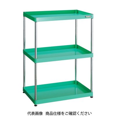TRUSCO スチールラック フェニックスワゴンラック型 抗菌750X500 4段 ヤンググリーン PEW-R1274-YG 1台（直送品）