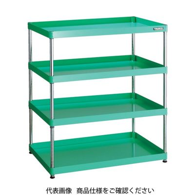 TRUSCO スチールラック フェニックスワゴンラック型 抗菌900X600 4段 ヤンググリーン PEW-R1293-YG 1台（直送品）