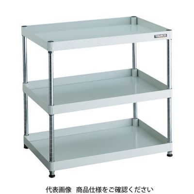 トラスコ中山 TRUSCO スチールラック フェニックスワゴンラック型 抗菌600X400 3段 ホワイト PEW-R963-W 1台（直送品）