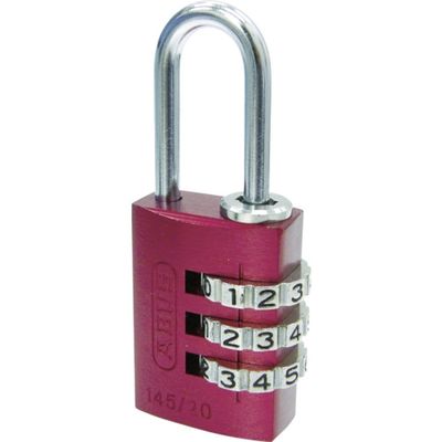日本ロックサービス ABUS ナンバー可変式南京錠 145ー20 レッド 145-20-RE 1個 445-1287（直送品）