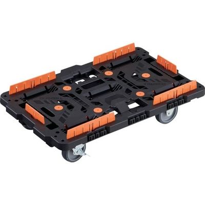 TRUSCO 連結式樹脂製平台車 ビートル 700X450 自在3輪 内2輪ストッパー付 コボレ止めセット付 BT700KJ3S2-E100（直送品）