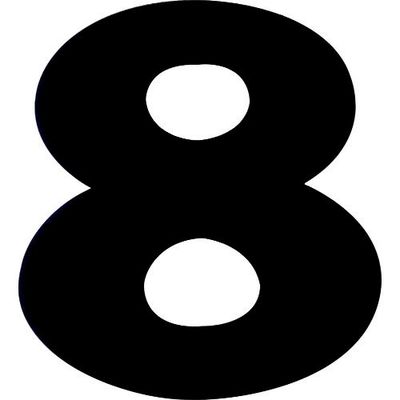 ダイドーハント マグネット切り文字 ブラック 8 10177784 1枚 144-2035（直送品）