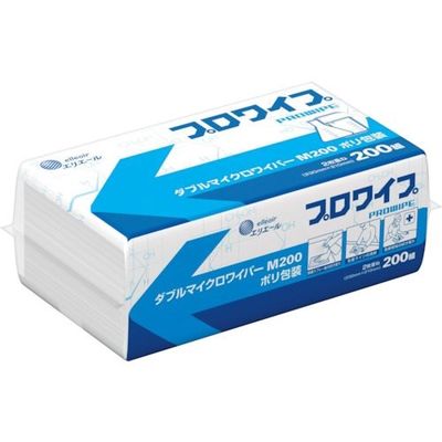 大王製紙 エリエール プロワイプ ダブルマイクロワイパーM200 823490 1ケース(6000組) 315-7143（直送品）
