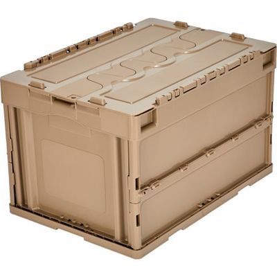 トラスコ中山 TRUSCO オリコン 蓋つき折りたたみコンテナ 50L コヨーテ CT50-CYT 1個 257-8175（直送品）