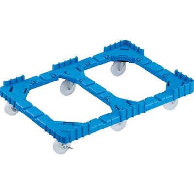 TRUSCO OCドーリー 75Lオリコン用 ナイロン車輪 6輪自在ストッパー付 片側ガード無し ブルー OCD-75BNS-B 1台（直送品）