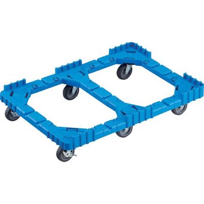 TRUSCO OCドーリー 75Lオリコン用 エラストマー車輪 6輪自在ストッパー付 片側ガード無し ブルー OCD-75BS-B 1台（直送品）