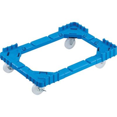 TRUSCO OCドーリー 50Lオリコン用 ナイロン車輪 4輪自在ストッパー付 片側ガード無し ブルー OCD-50BNS-B 1台（直送品）