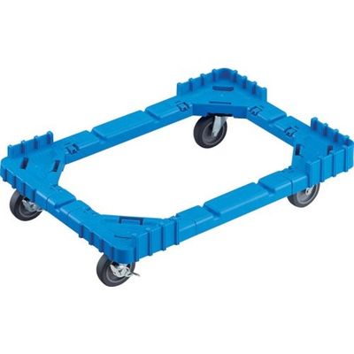 TRUSCO OCドーリー 50Lオリコン用 エラストマー車輪 4輪自在ストッパー付 片側ガード無し ブルー OCD-50BS-B 1台（直送品）