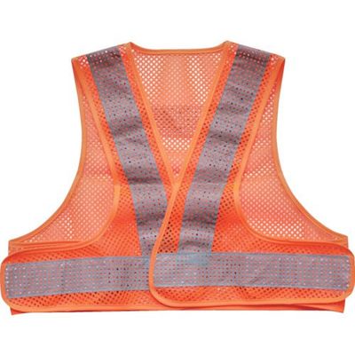 トラスコ中山 TRUSCO メッシュ安全ベスト ショート丈 オレンジ*シルバー 着丈420mm TMVS-OS 1着 257-2686（直送品）