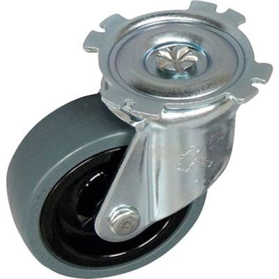 矢崎化工 YAZAKI 連結型樹脂製平台車 ミニポリトラー 交換用キャスター ゴム車 YJ75RT 1個(4個) 257-2242（直送品）