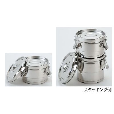 ホクリク総業 18-8 段付二重保温食缶クリップ付 10L 1個 64-5405-66（直送品）