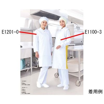 ワコウ センシアRエプロン ノースリーブ ひもタイプ ブルー E1110-1H 1枚 64-6227-88（直送品）