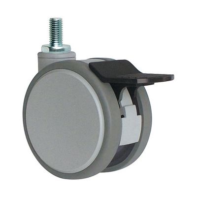 東海キャスター 静音 双輪キャスター φ130 自在ダブルS付 ネジ式 (大)レバー FZ130N12WSDL-25 1個（直送品）
