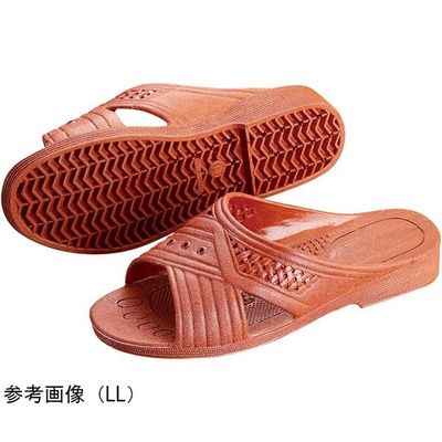 アスカ商事 紳士シャワーサンダル 前あき M レンガ SSV3906 1足 64-9284-40（直送品）