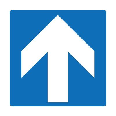 日本緑十字社 階段蹴込み板用標示ステッカー 矢印 STPSー6 青 100mmΦ 4枚組 エンビ 404106 1組(4枚)（直送品）