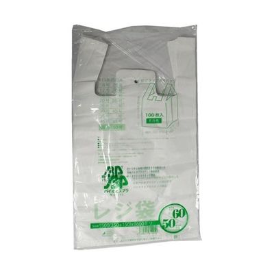 紺屋商事 バイオマスレジ袋乳白 E60W50 (100枚/冊) 0.022×350(500)×600 01042060 1パック(100枚)（直送品）