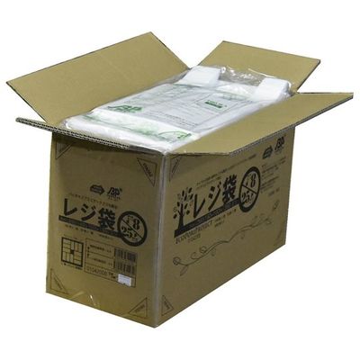 箱売:バイオマスレジ袋乳白 E8W25 1箱(100枚×30冊) 0.013×160(260)×360 01043008 1箱(3000枚)（直送品）