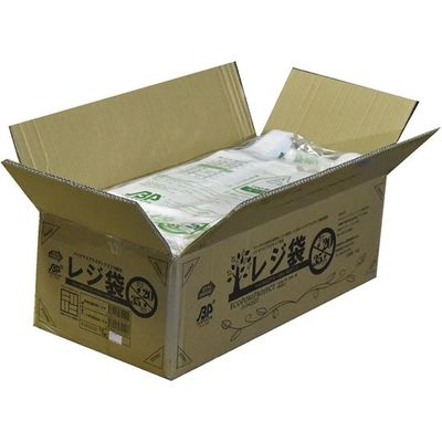 箱売:バイオマスレジ袋乳白 E20W35 1箱(100枚×20冊) 0.014×210(340)×460 01043020（直送品）
