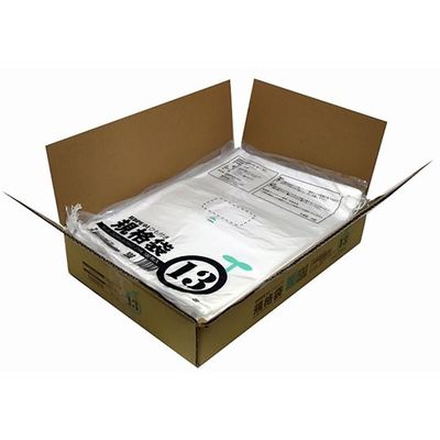 紺屋商事 小箱売:ひも付ポリ袋 01透明 13号 100枚×25冊入 00723313 1箱(2500枚) 64-9608-26（直送品）
