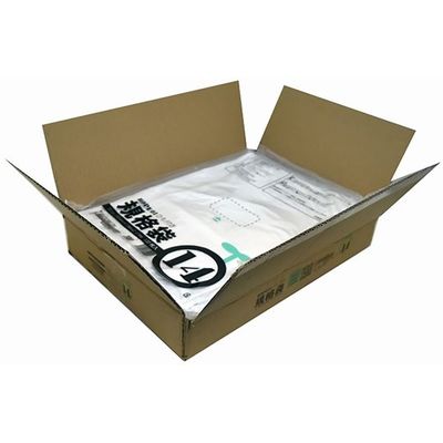 紺屋商事 小箱売:ひも付ポリ袋 01透明 14号 100枚×25冊入 00723314 1箱(2500枚) 64-9608-27（直送品）