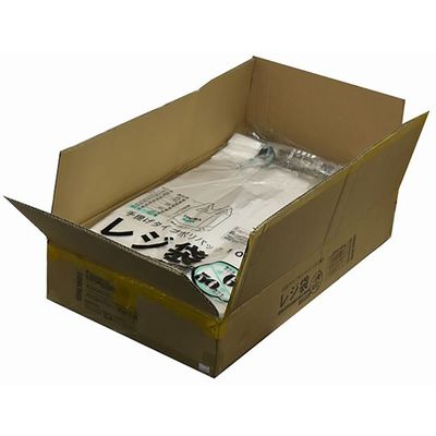 紺屋商事 ケース売:レジ袋半透明 東60西50号 350(500)×600(100枚×10冊) 00723260 1箱(1000枚)（直送品）