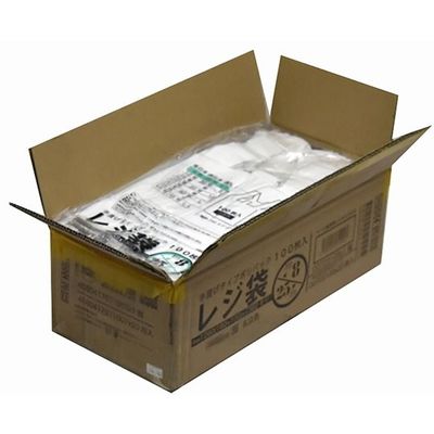 紺屋商事 ケース売:レジ袋乳白 東8西25号 160(260)×360(100枚×20冊) 00723108 1箱(2000枚)（直送品）