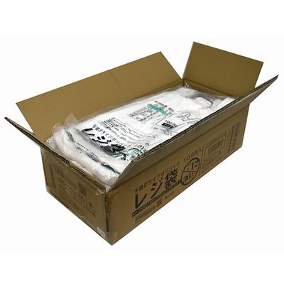 紺屋商事 ケース売:レジ袋乳白 東12西30号 180(300)×410(100枚×20冊) 00723112 1箱(2000枚)（直送品）