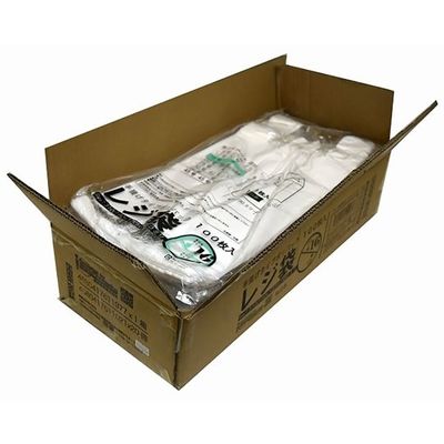 紺屋商事 ケース売:レジ袋乳白 東16号 190(310)×460(100枚×20冊) 00723116 1箱(2000枚)（直送品）