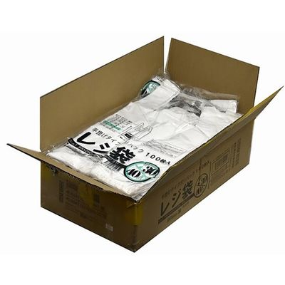 紺屋商事 ケース売:レジ袋乳白 東30西40号 260(390)×480(100枚×20冊) 00723130 1箱(2000枚)（直送品）