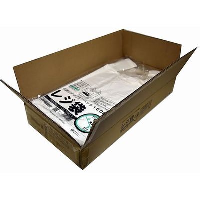 紺屋商事 ケース売:レジ袋乳白 東35号 260(390)×530(100枚×10冊) 00723135 1箱(1000枚)（直送品）