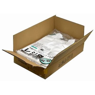 紺屋商事 ケース売:レジ袋乳白 東45西45号 300(440)×530(100枚×10冊) 00723145 1箱(1000枚)（直送品）